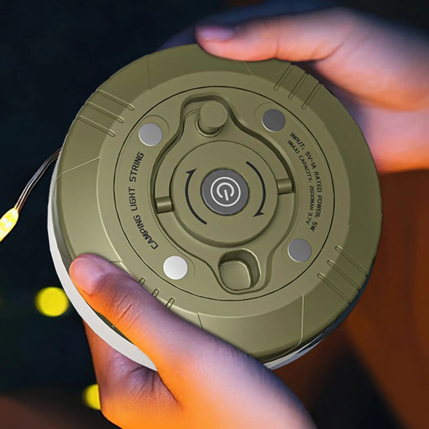 Retractable Camping String Lights 65.62FT USB Rechargeable LED