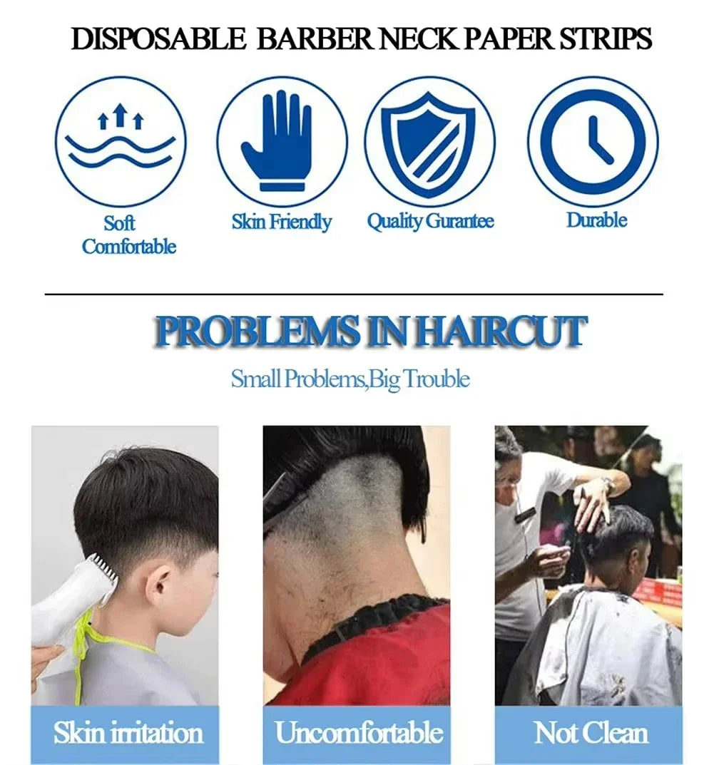 2026 Disposable Barber Neck Paper Professional White Collar Tapes Soft Neck Cover Tissue Practical Hairdressing Salon Tools Peaceful Pleasures Health and Wellness