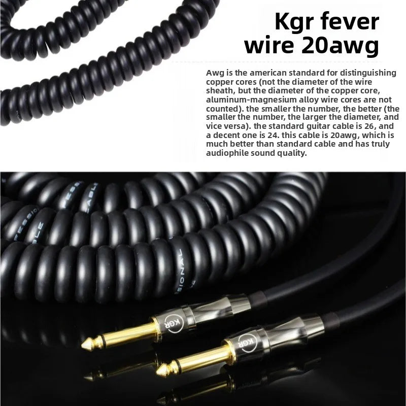 6 10meters KGR Guitar Cable Fever Guitarwire Springwire Telephonewire