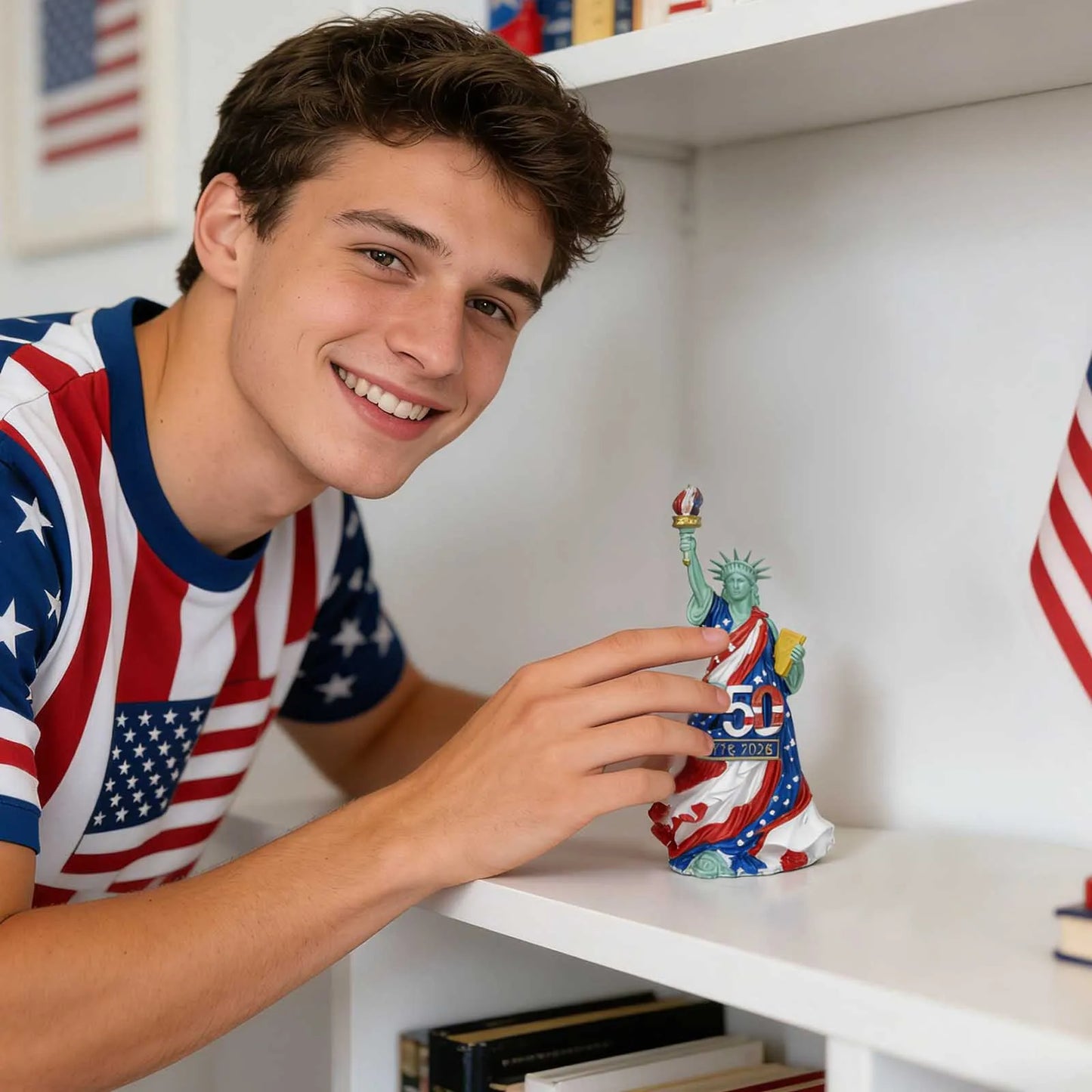 American 250th Anniversary Patriotic Resin Sculpture Ornament