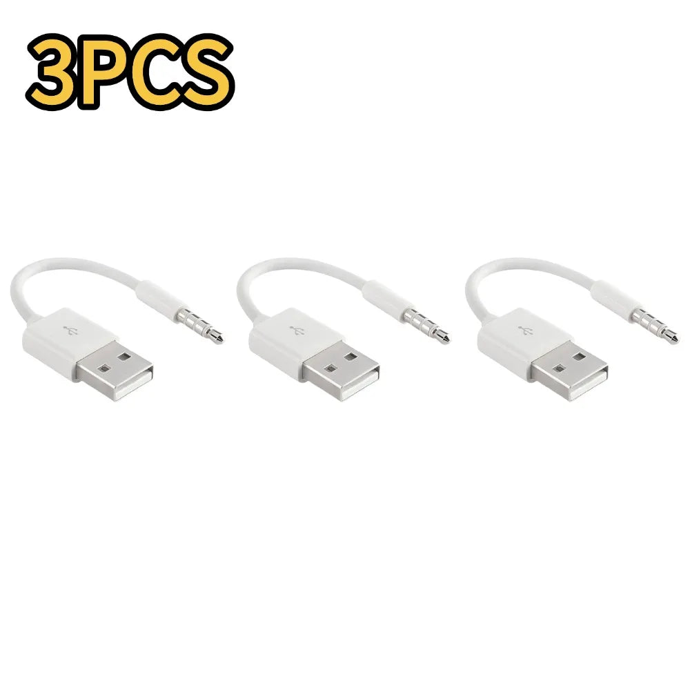 USB Charger & Sync Audio Cable for iPod Shuffle (All Generations) Peaceful Pleasures Health and Wellness 3pcs