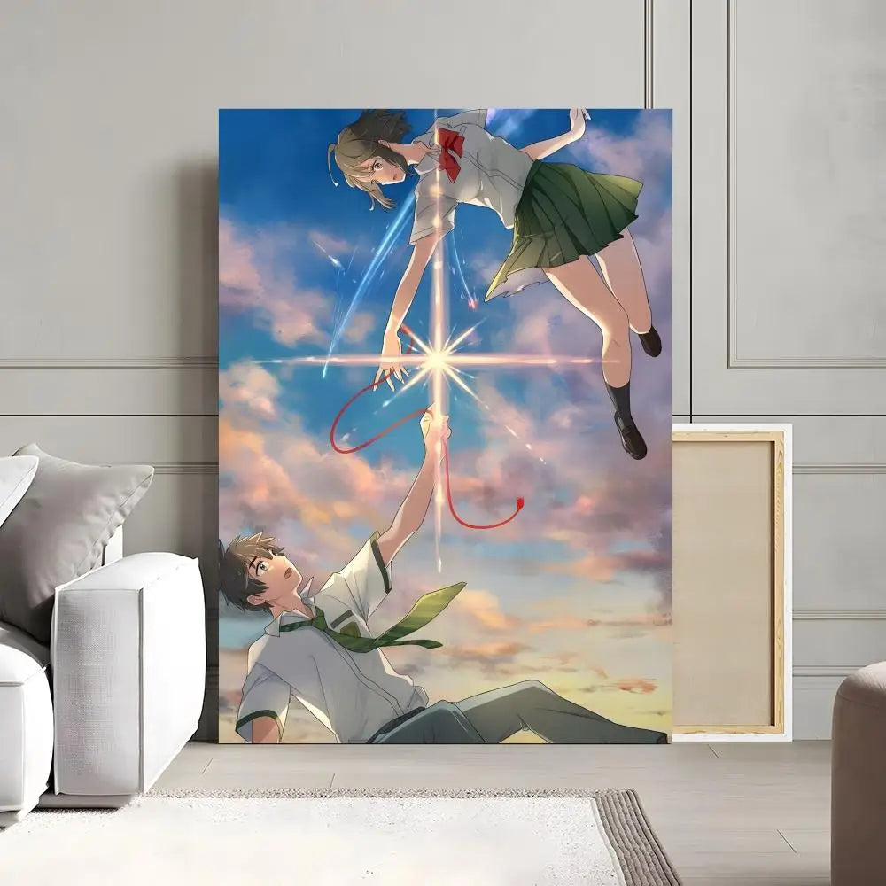 Your Name Anime Canvas Poster | Waterproof Wall Art Decor Anime Canvas Poster Peaceful Pleasures Health and Wellness z10 20x30cm Unframed