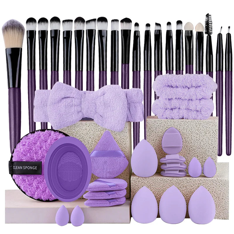 RUNTOIN 20-Piece Makeup Brush Set – Eye, Face & Blending Makeup Brush Set Peaceful Pleasures Health and Wellness PU20-D21
