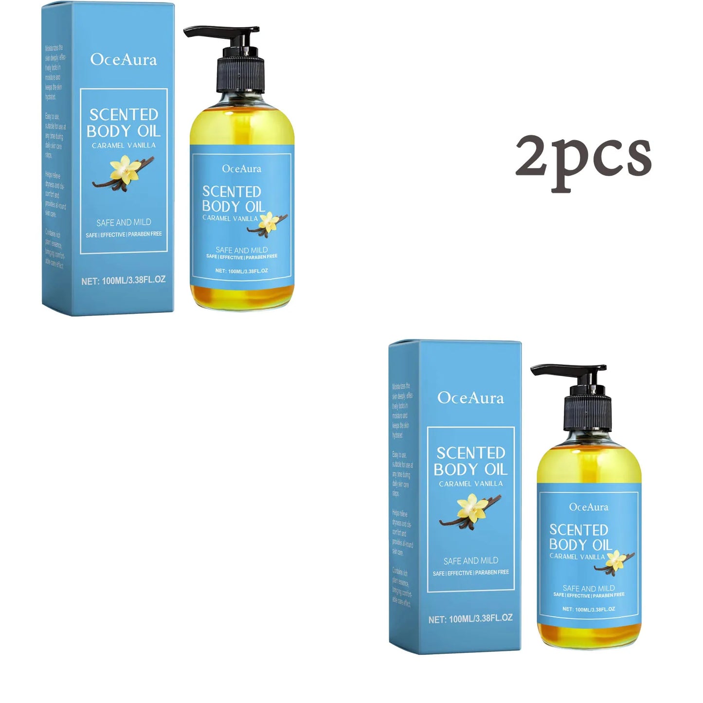 OceAura Vanilla Body Massage Oil – Moisturising & Nourishing 100ml