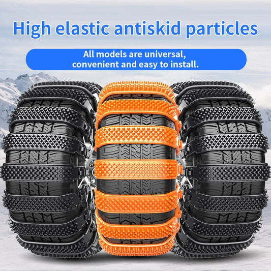 Car Snow Chains Winter Emergency Anti Slip Thickened Rubber Car Tire Anti-skid Chain General Purpose for Sedan SUV Vehicle Peaceful Pleasures Health and Wellness