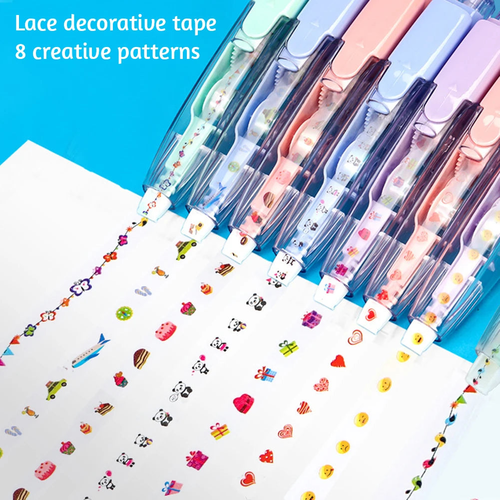 Correction Tape Decorative Sticker Pen Animal Press Type Decorative Pen Cute Pattern Decorative Tape Student Stationery Supplies Peaceful Pleasures Health and Wellness