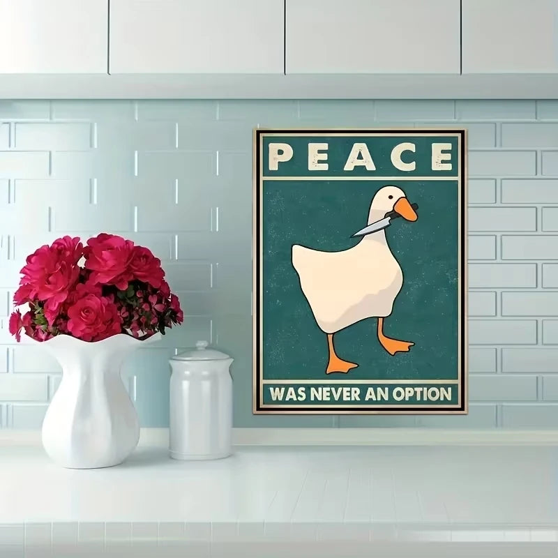 "Peace Was Never An Option" Duck Canvas Wall Art Print
