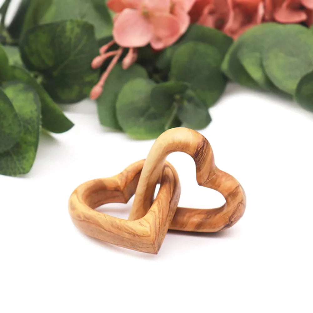 Interlocking Hearts Olive Wood Gift | Wedding & Anniversary