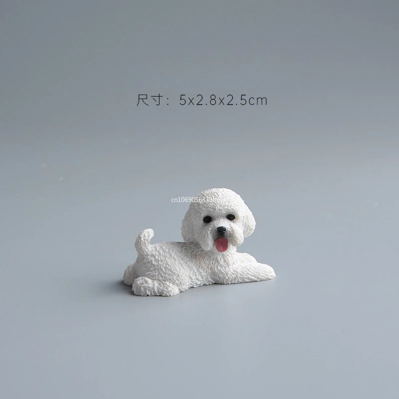 Simulation Poodle Dog Figures Puppy Model Resin Crafts Mini Animal Ornament Miniature Figurine Kawaii Dog Action Figures decor Peaceful Pleasures Health and Wellness