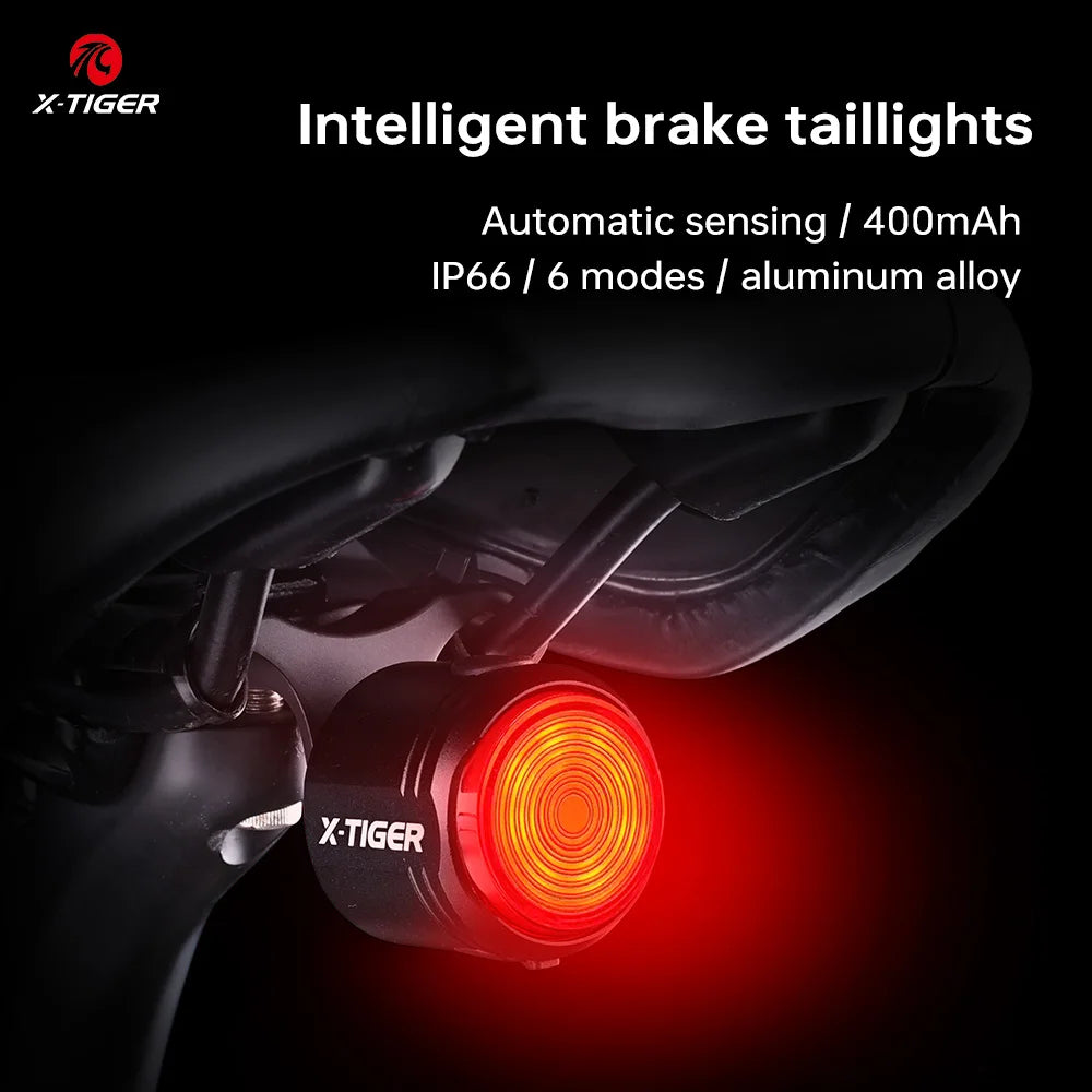 X-TIGER Smart Brake Sensing Bike Tail Light | IPX6 LED USB-C