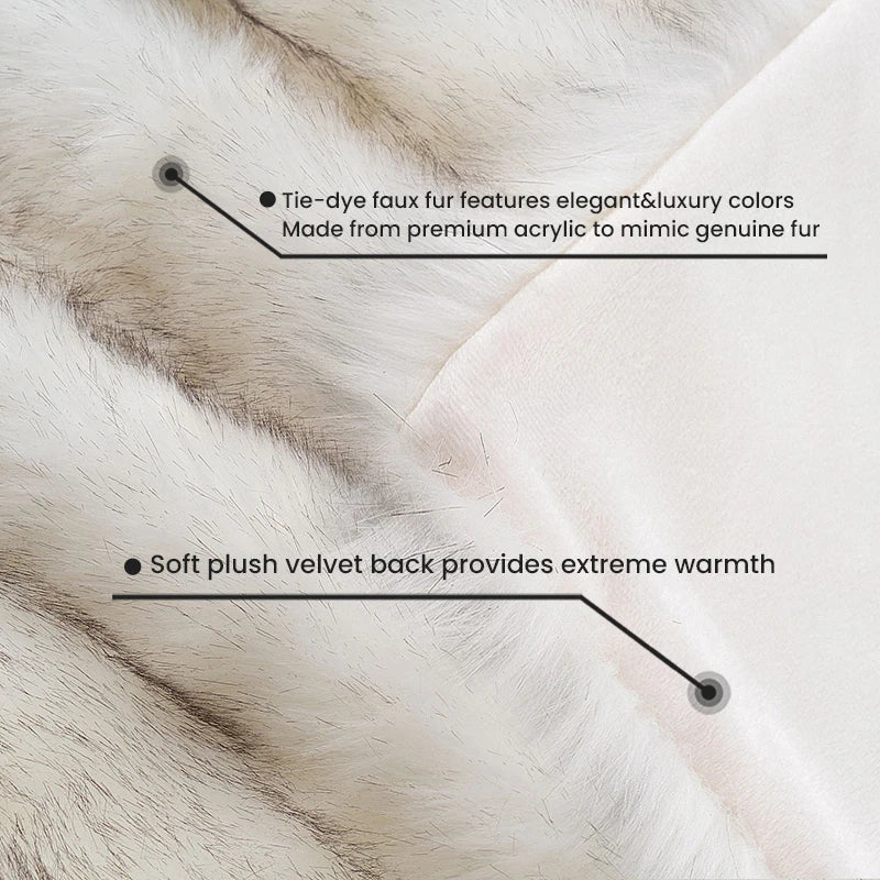 Battilo Faux Fur Blanket Plaid Throw for Sofa Luxury Fox Fur Throw Blanket Winter Warm Fluffy Soft Blankets Bedspread on the Bed Peaceful Pleasures Health and Wellness