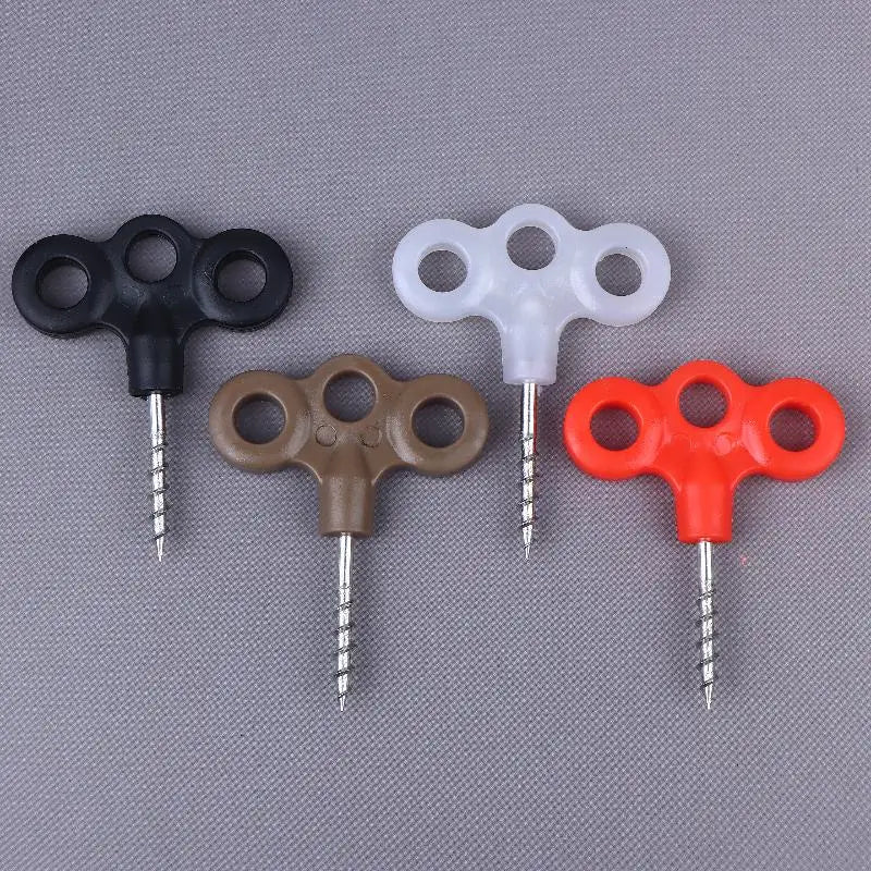 4-Pack 3-Eye Screw Tent Stakes | Stainless Steel Camping Pegs