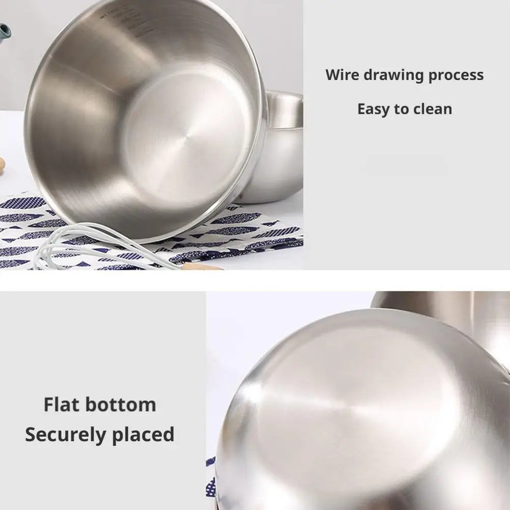 Korean 304 Stainless Steel Bowl 스텐볼 Food Grade Round Mixing Bowl for Salad & Bibimbap, Multi-Purpose Kitchen 스텐그릇 Peaceful Pleasures Health and Wellness