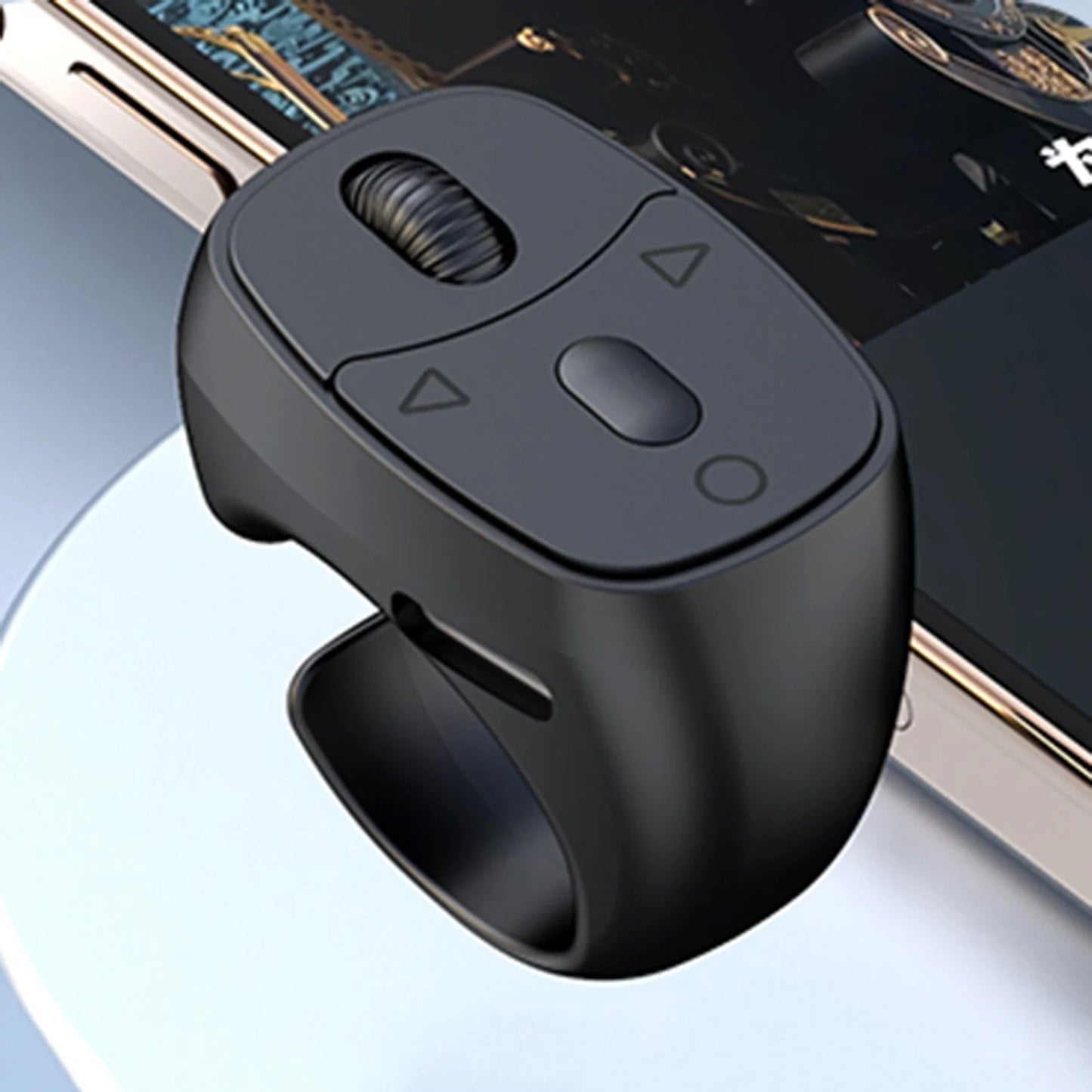 Bluetooth 5.3 Finger Ring Remote – Page Turner & Selfie