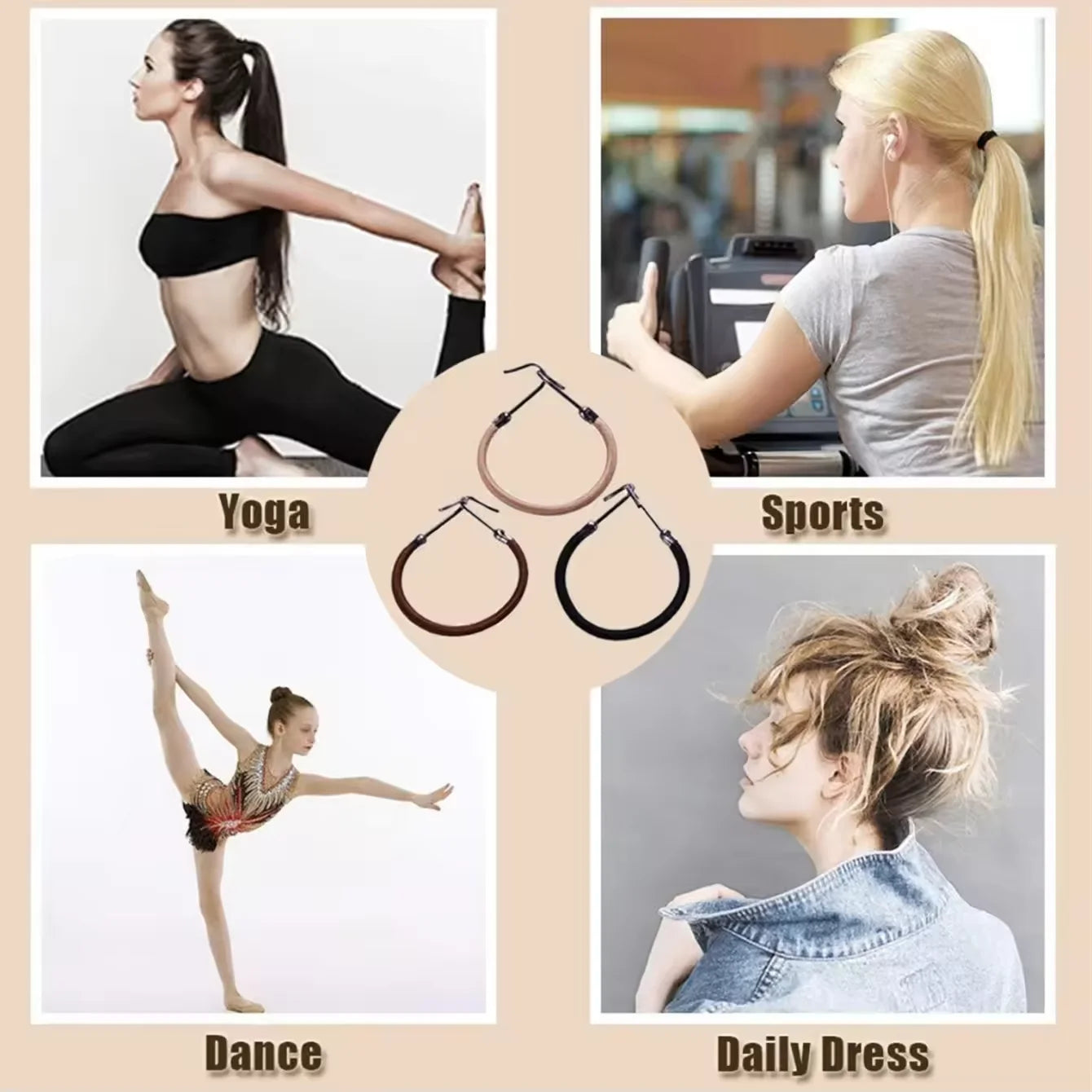 Elastic Hook Ponytail Hair Ties & Bungee Bands for Women