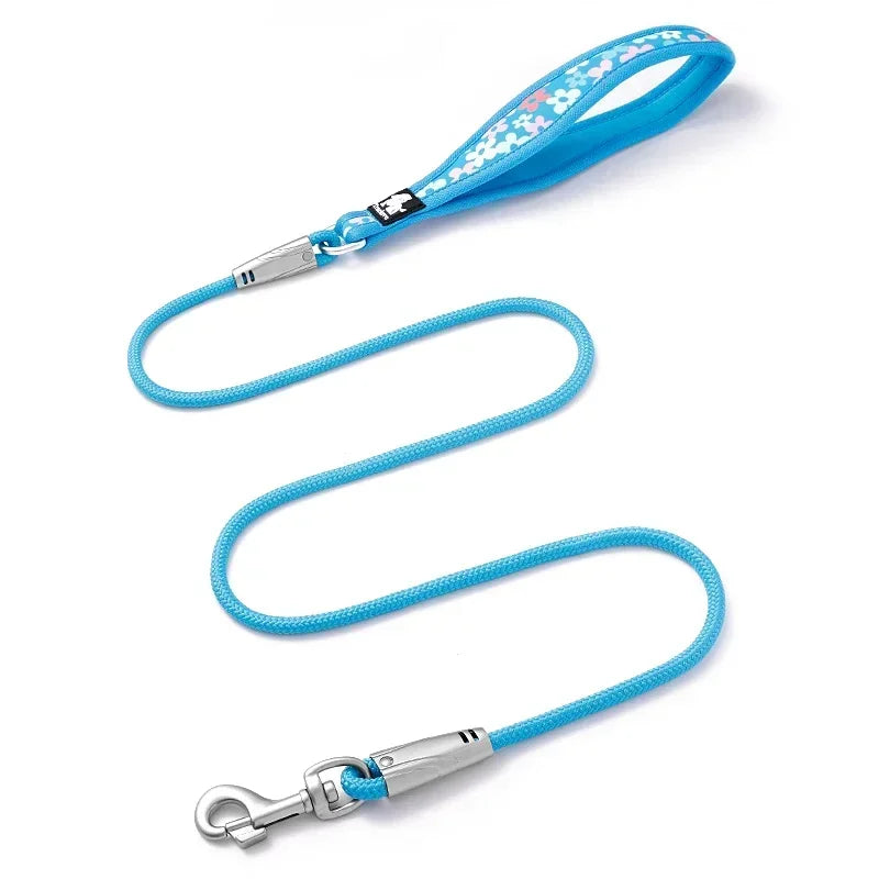Truelove-Floral Printing Pet Leash Neoprene-Padded Handle Leash Small Medium Dog Safety Enjoyable Walking Experience TLL25761 Peaceful Pleasures Health and Wellness Malibu Blue S China Mainland