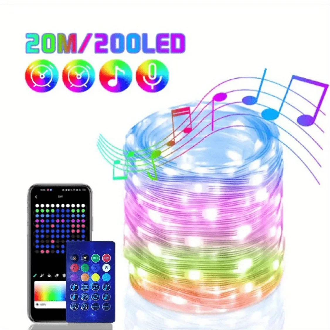 Dreamcolor Bluetooth RGBIC LED Fairy String Lights USB 5M–20M