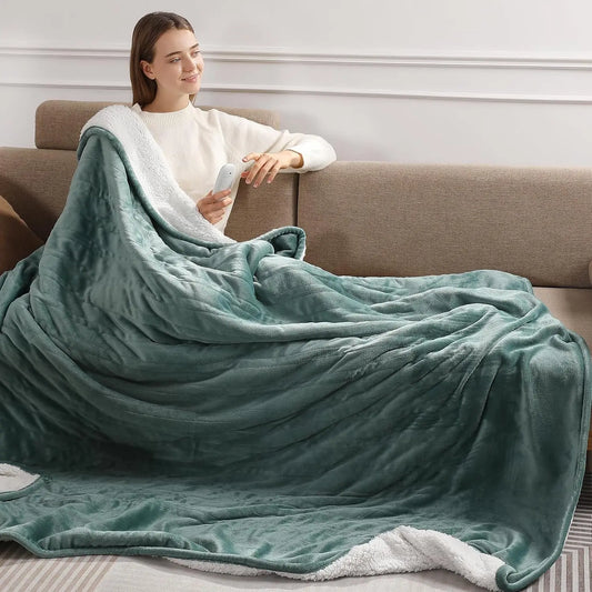 Twin Electric Heated Blanket 62x84" – 5 Levels, ETL/FCC Certified Peaceful Pleasures Health and Wellness United States