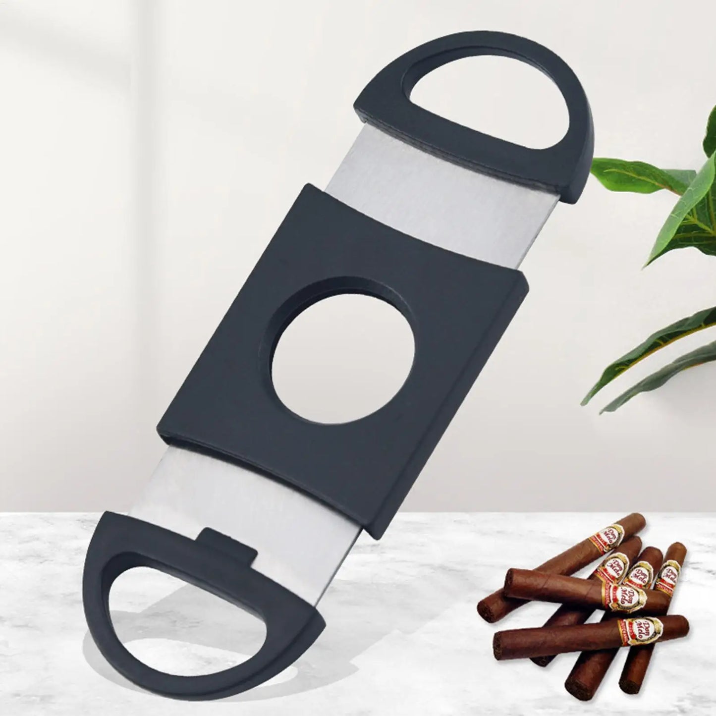 ABS/Stainless Steel Double Blade Cigar Cutter Classic Guillotines Design For A Clean Cut, Essential Tool & Premium Gifts Peaceful Pleasures Health and Wellness