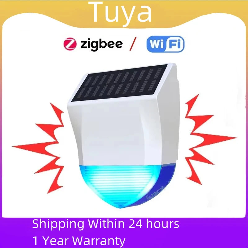Tuya Smart Zigbee/Wifi Siren Alarm Waterproof Outdoor With Solar And USB Power Supply Optional 95dB Remote Control Peaceful Pleasures Health and Wellness