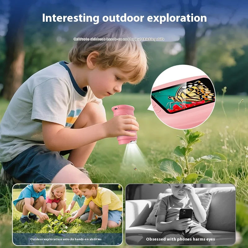 Handheld 2.0-Inch Children's Digital Microscope for Outdoor Exploration with 1000X High-Definition Magnification Peaceful Pleasures Health and Wellness