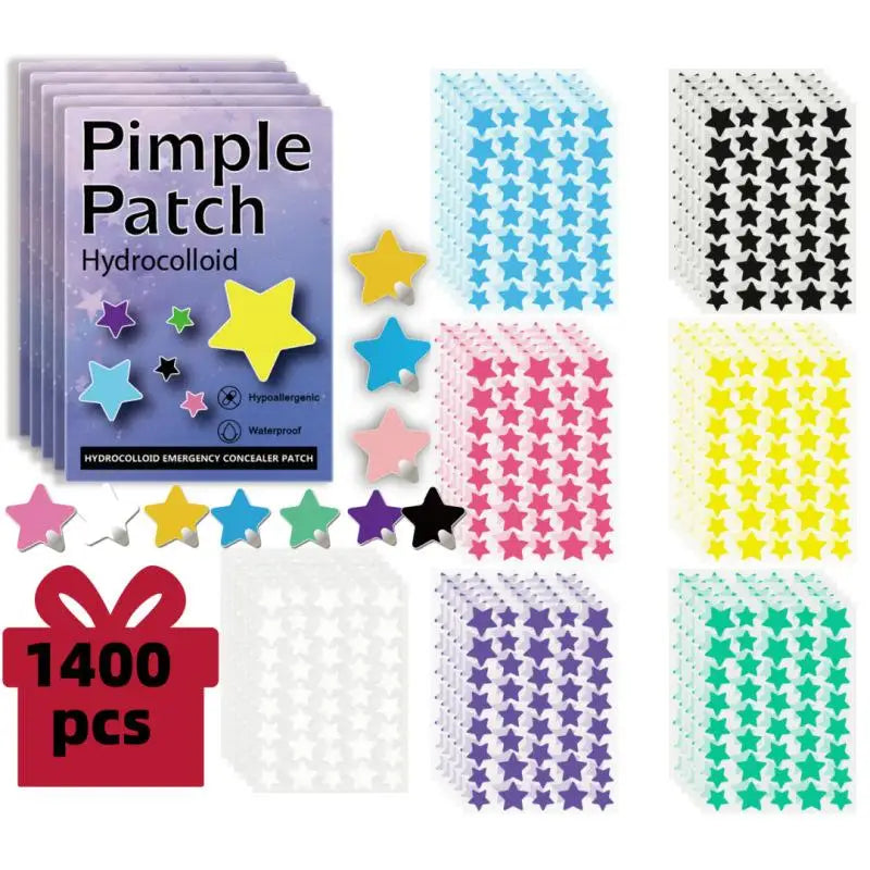 1400pcs Star Acne Patches – Invisible Pimple Spot Stickers Acne Spot Patches Peaceful Pleasures Health and Wellness B
