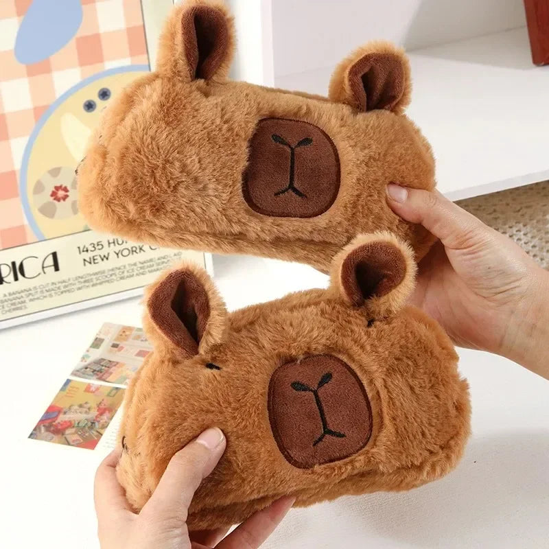 Kids Cute Capybara Plush Pencil Case – Large Capacity Pouch