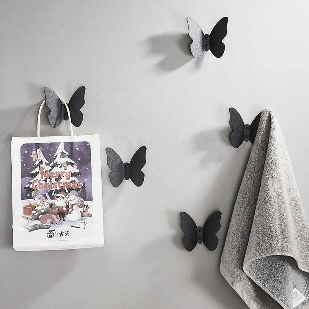 Butterfly Aluminum Alloy Wall Hook | Frosted Decorative Hook Decorative Wall Hook Peaceful Pleasures Health and Wellness