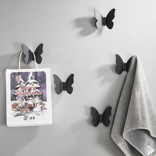 Butterfly Aluminum Alloy Wall Hook | Frosted Decorative Hook Decorative Wall Hook Peaceful Pleasures Health and Wellness