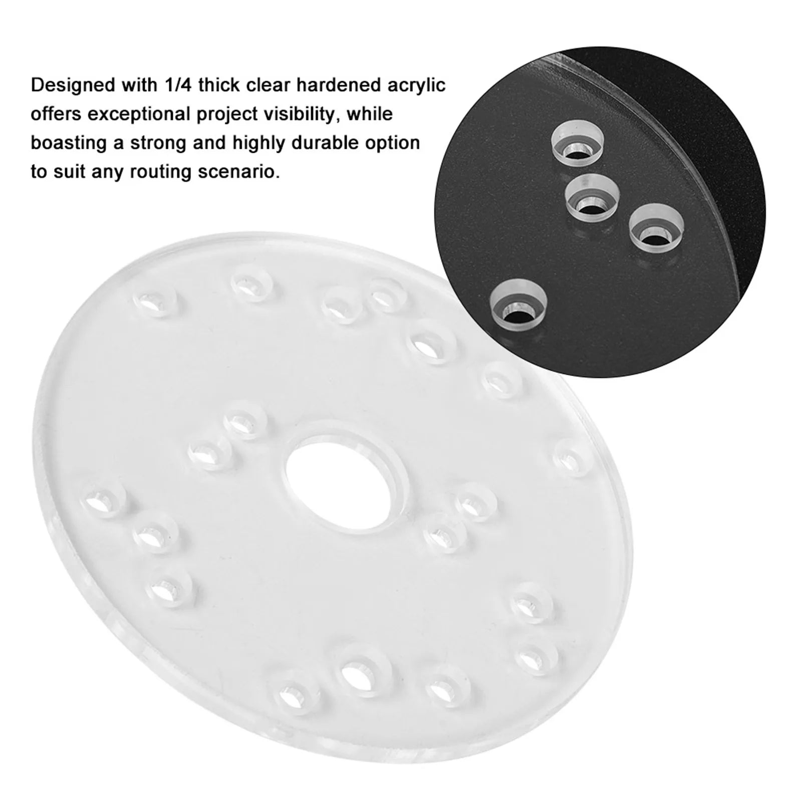 Router Base Router Base Plate Acrylic with Centering Pin Screws for Trim Routers Woodworking Auxiliary Tool Peaceful Pleasures Health and Wellness