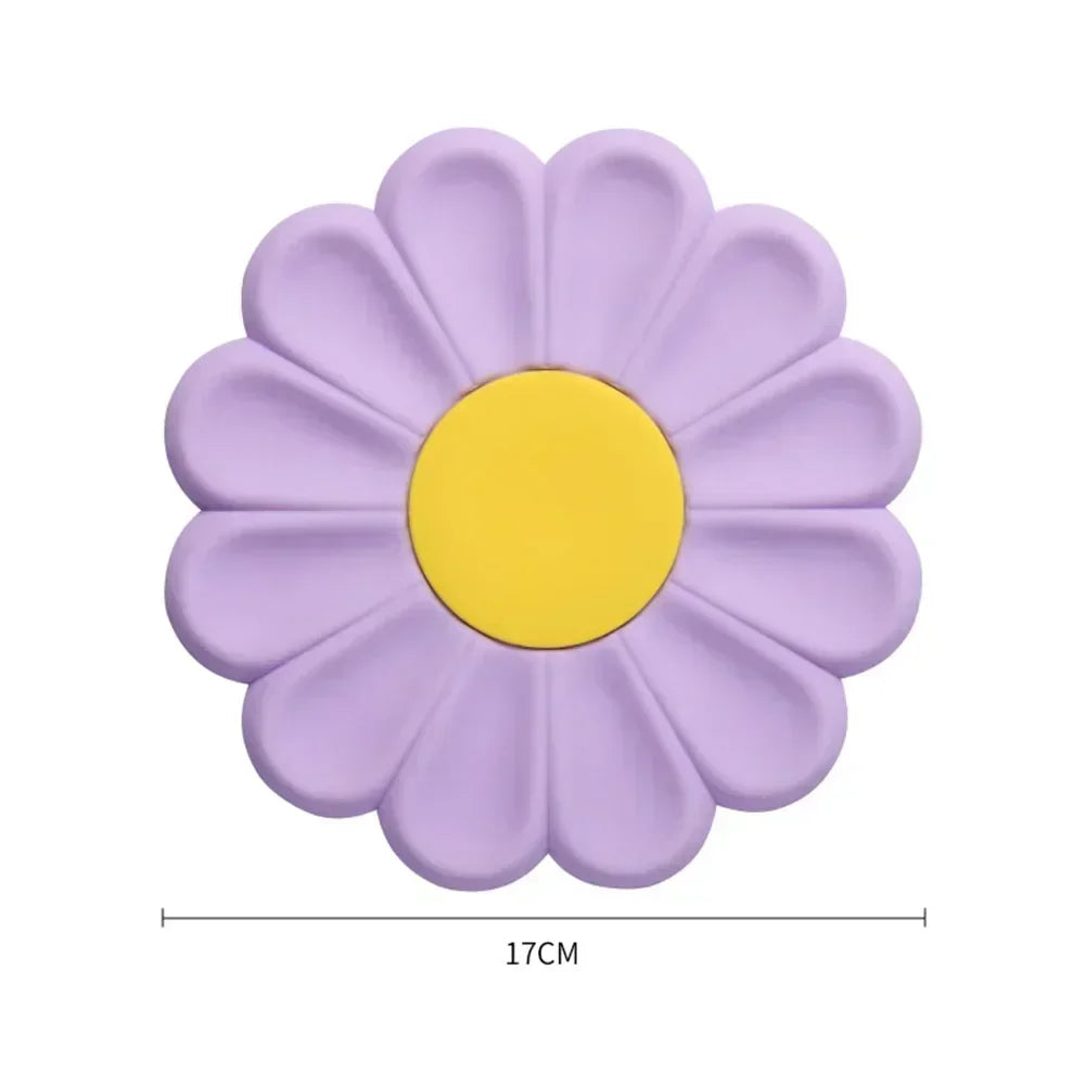 Silicone Coaster Colorful Daisy Shape Heat Resistant Anti Scalding