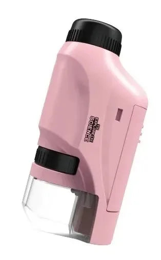 Mini Pocket Handheld Microscope Kit 60X-120X Battery Powered With Lab LED Light For Kids Biological Science Peaceful Pleasures Health and Wellness Pink