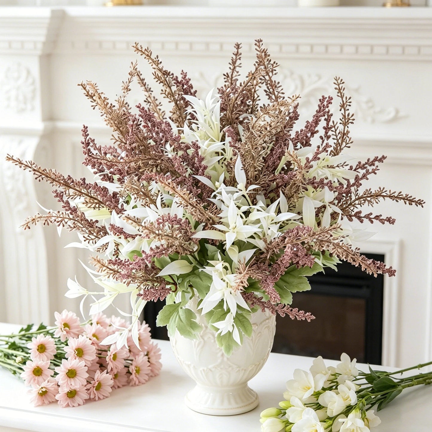 Artificial Lavender Gypsophila Bouquet – Wedding & Home Decor