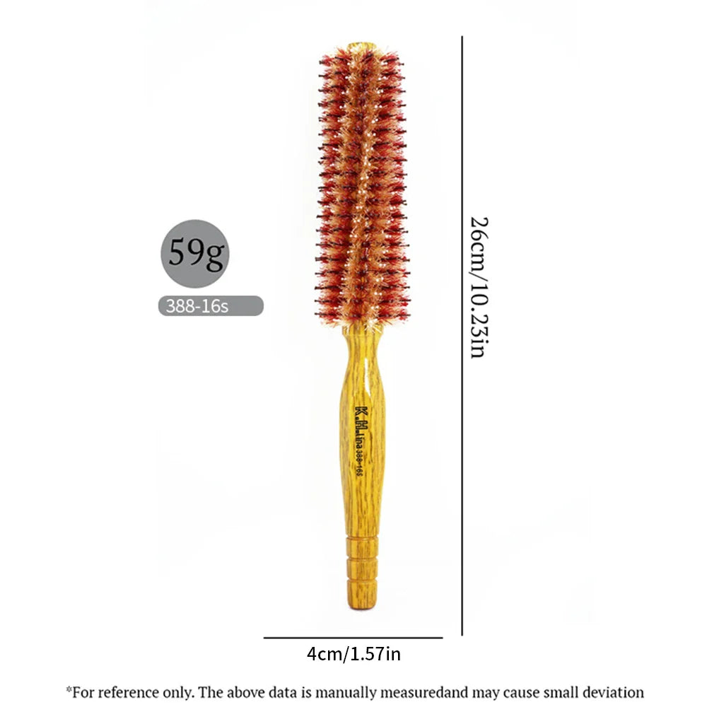 Wooden Round Hair Brush – Anti-Static Boar Bristle Styling Tool