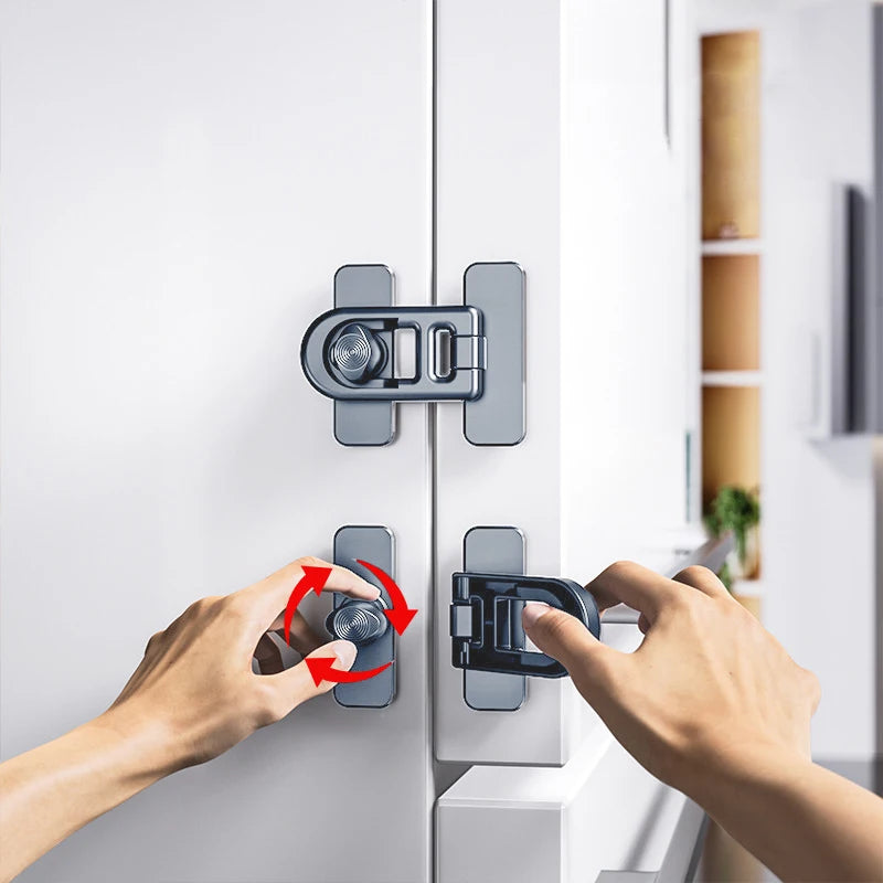 New 1pc Multifunction Useful Refrigerator Door Latch New Plastic Baby Safety Lock Kids Security Protection Cabinet Drawer Lock Peaceful Pleasures Health and Wellness