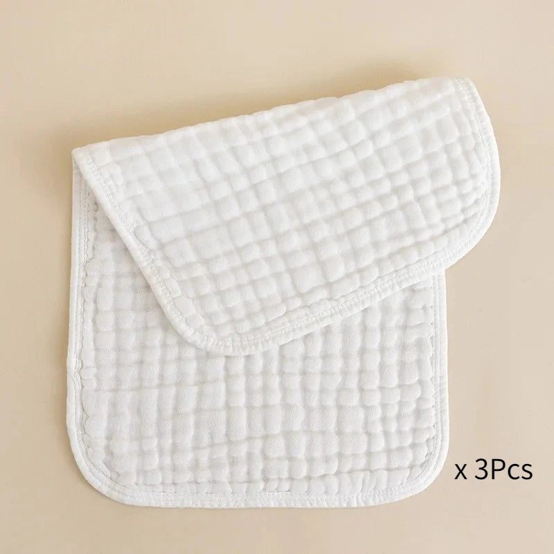 3-Pack 100% Cotton Baby Face Towels | Soft Infant Washcloths