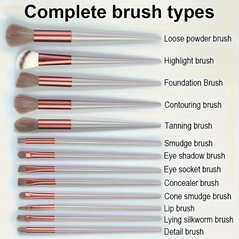 13-Piece Professional Makeup Brush Set with Velvet Pouch