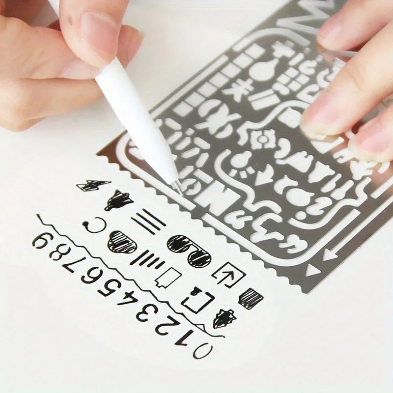 2-Pack Vintage Stainless Steel Stencil Templates Portable Hollow