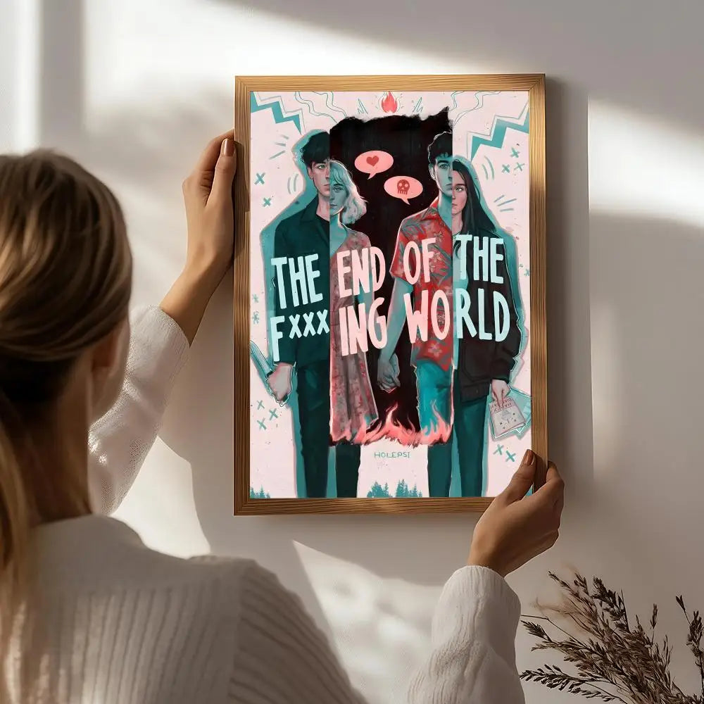 End of the F***ing World Poster | HD Self-Adhesive Wall Art TV Show Wall Poster Peaceful Pleasures Health and Wellness White1 50X70cmNoframe