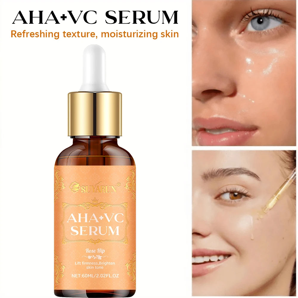 SUYARUN AHA + Vitamin C Serum - Exfoliating Brightening Facial Essence for Dark Spots, Dullness & Uneven Skin Tone. Peaceful Pleasures Health and Wellness