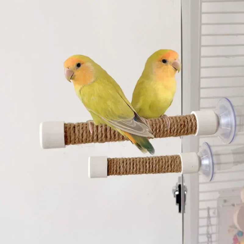 Hemp Rope Bird Perch with Suction Cup | Parrot & Small Pet Toy
