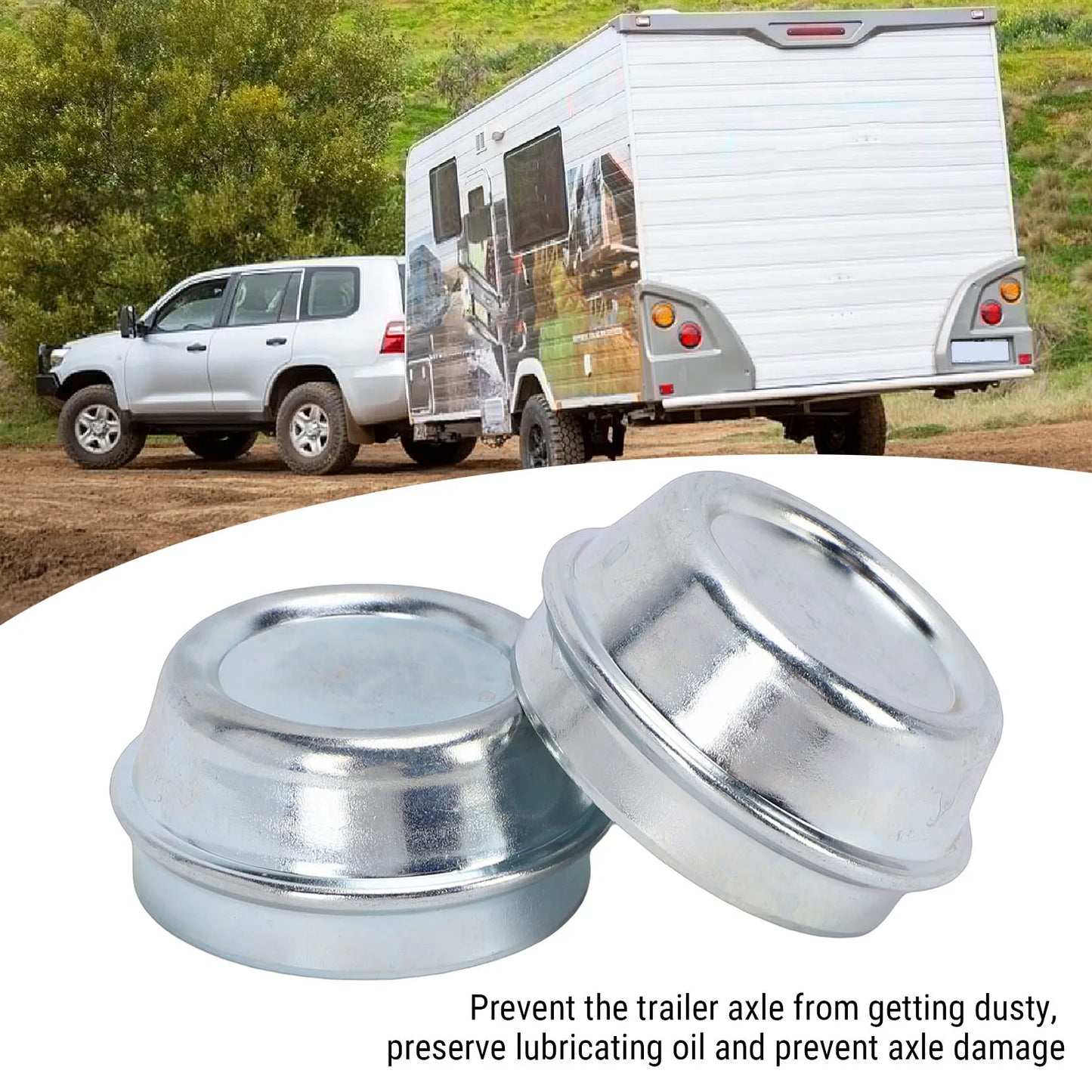 48mm Galvanized Trailer Hub Dust Cap for Alko – 2 Pack