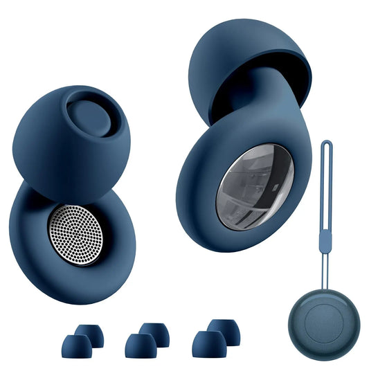 Noise Cancelling Ear Plugs For Sleeping 45db Silicone Reusable Ear Plugs With Case 8 Eartips Peaceful Pleasures Health and Wellness SKU-03-Blue