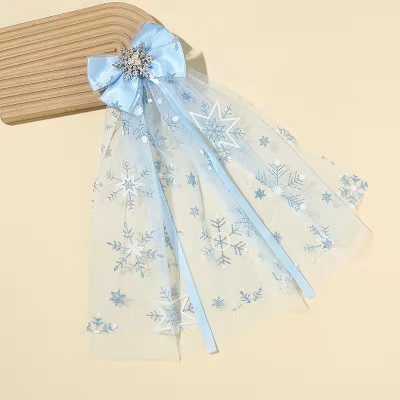 Princess Sequin Tulle Bow Hair Clips for Baby Girls & Toddlers