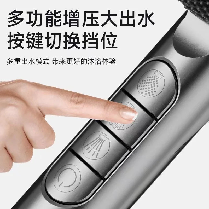 4-Speed High-Pressure Handheld Shower Head with Massage Brush