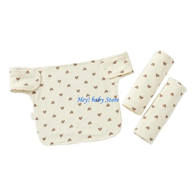 Soft Cotton Baby Drool Bib & Detachable Shoulder Strap Set