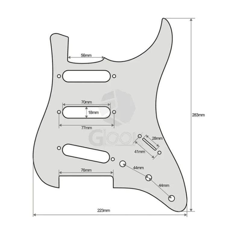Non-porous Electric Guitar Guard STSQ Panel Front Cover No Edge Hole