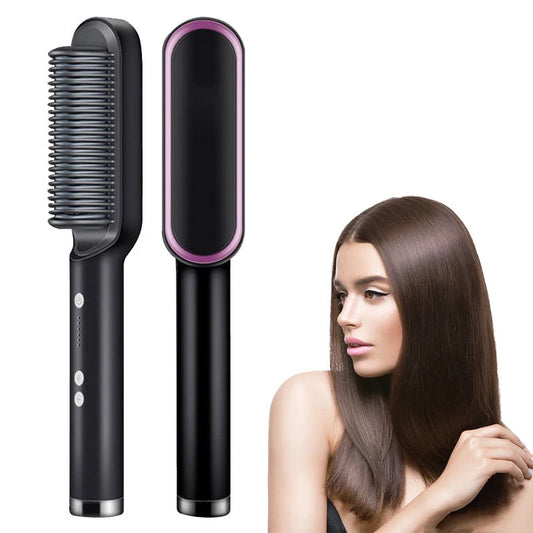 Electric Hair Straightener Brush Professional Fashion Fast Heating Ceramic Hair Straightener Peaceful Pleasures Health and Wellness