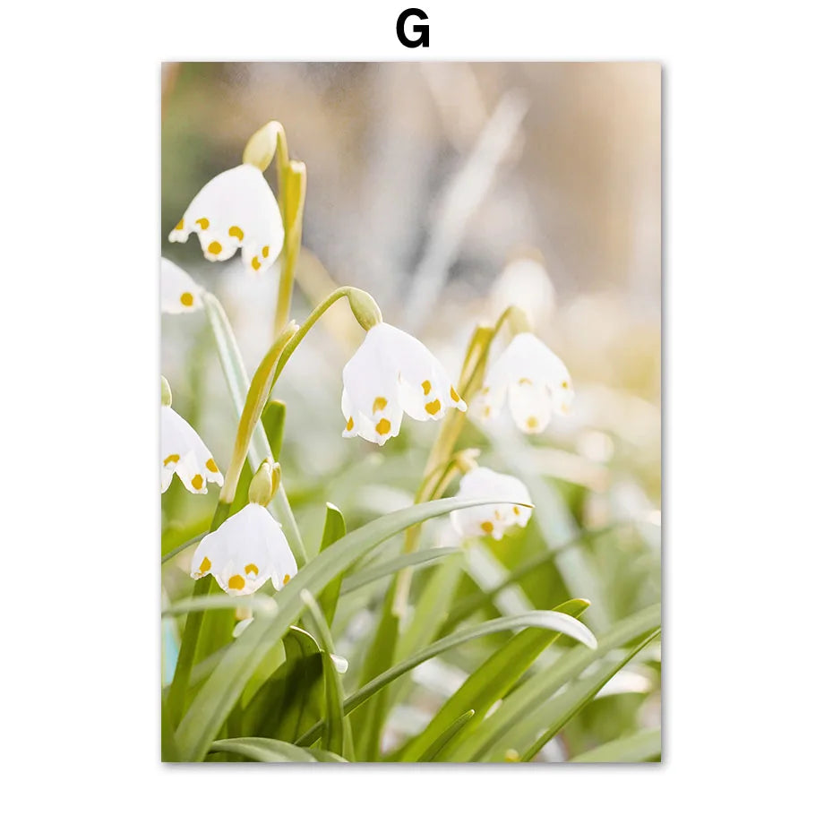 Spring Floral Frameless Canvas Print | Modern Wall Art Poster Canvas Wall Art Print Peaceful Pleasures Health and Wellness