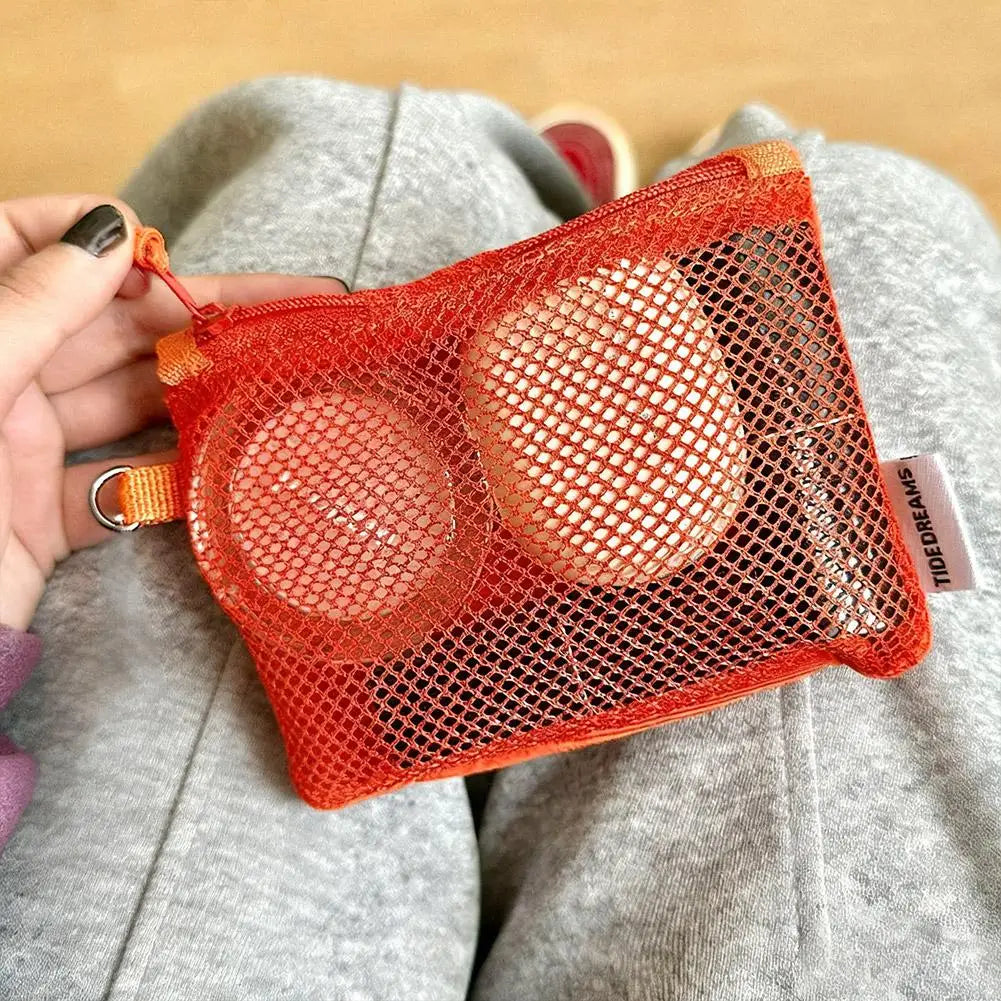 Dual-Layer Mesh Travel Makeup Bag – Mini Zipper Organizer